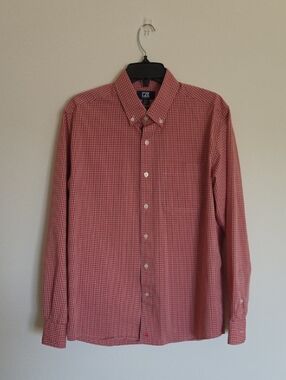 Cutter & Buck Red and White Gingham Button-Down Shirt